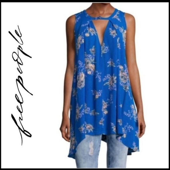 Free People Tops - FREE PEOPLE Vivid Blue Tree Swing Dress/Tunic